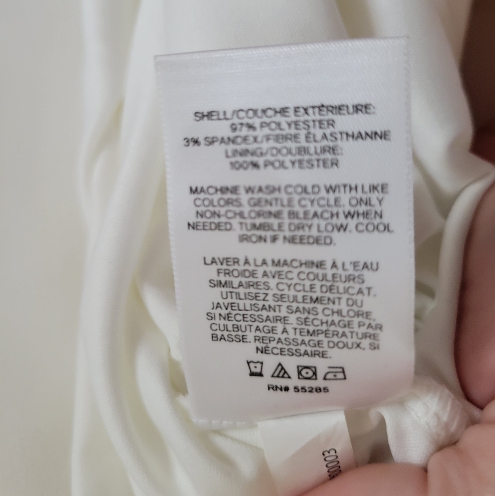 Express Women's White Surplice V-neck Pleated Sheath Sleeveless Dress Size Small - Picture 6 of 6